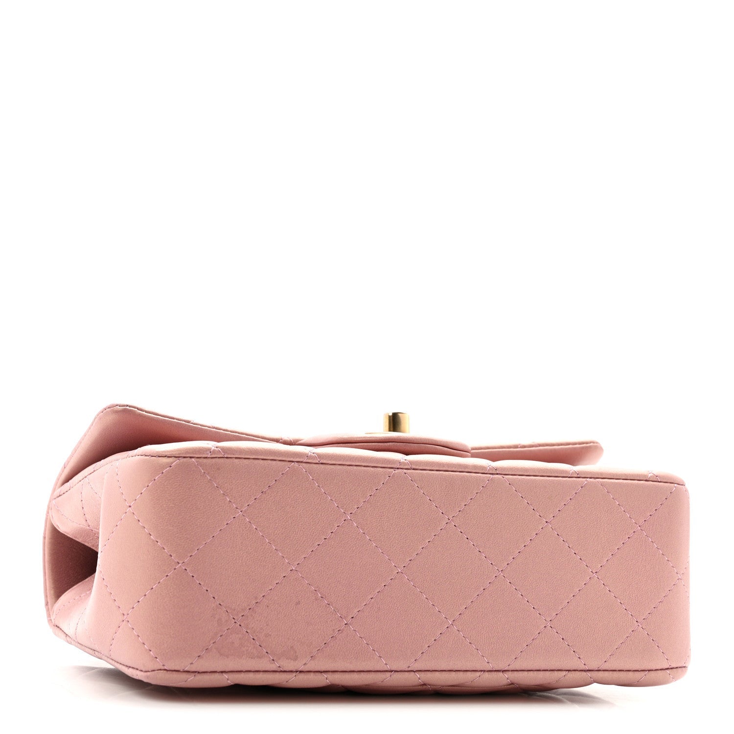 Chanel Iridescent Lambskin Quilted Mini Top Handle Rectangular Flap Pink