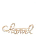 Metal Glass Swirling Pearls Hair Clip Gold