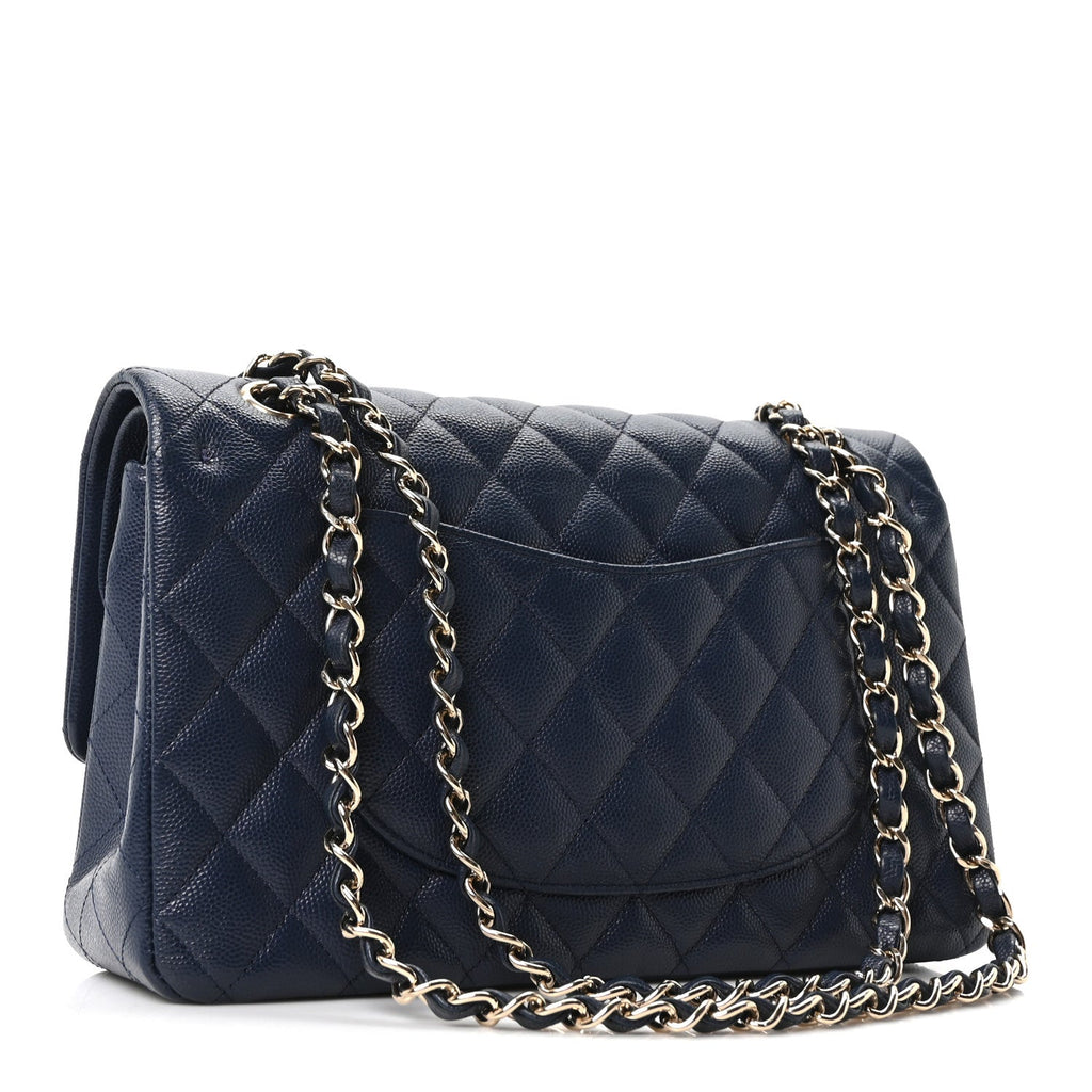 Chanel Caviar Quilted Medium Double Flap Navy