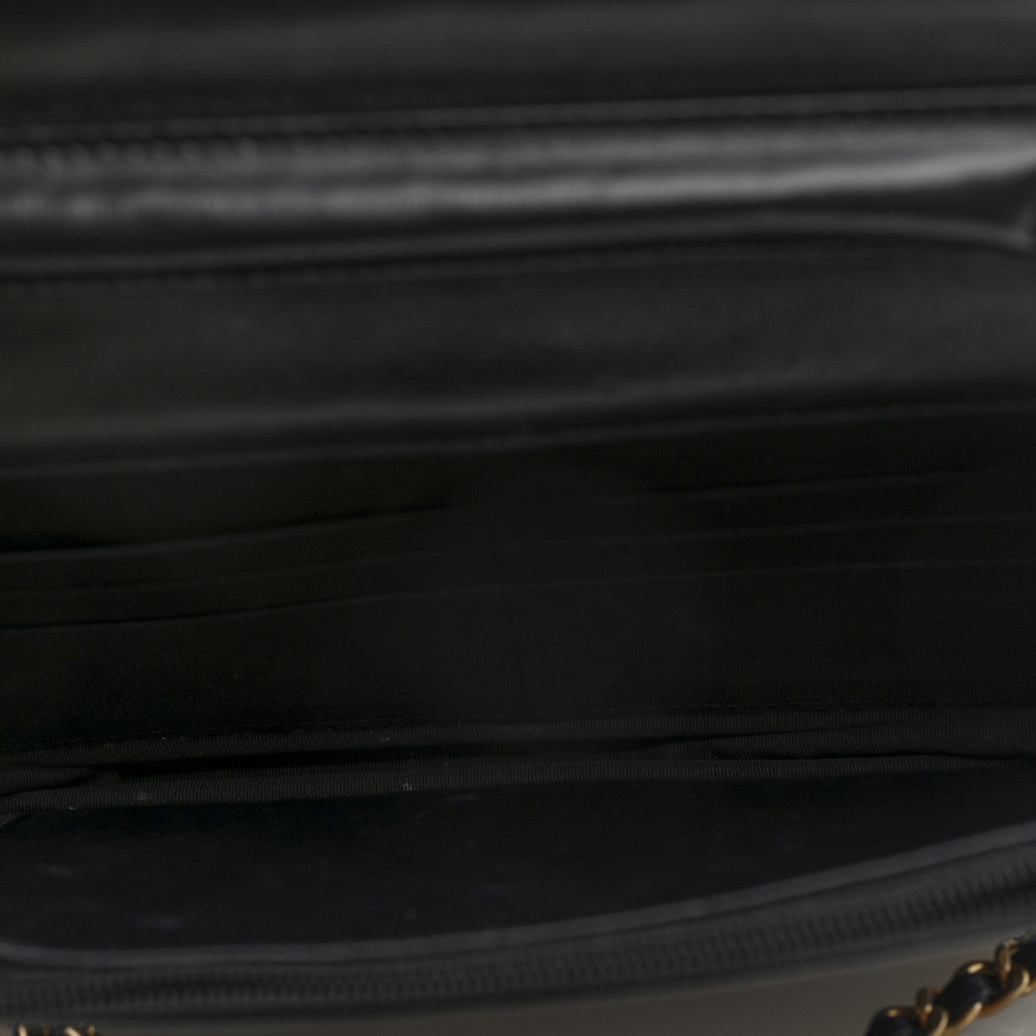 Chanel Lambskin Quilted Wallet On Chain WOC Black Gold