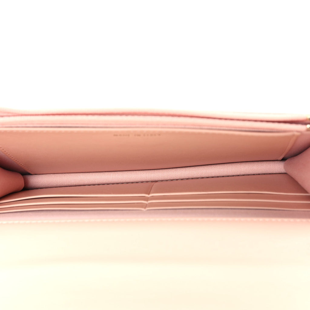 Chanel Calfskin Quilted Perfect FIt Wallet On Chain WOC Light Pink