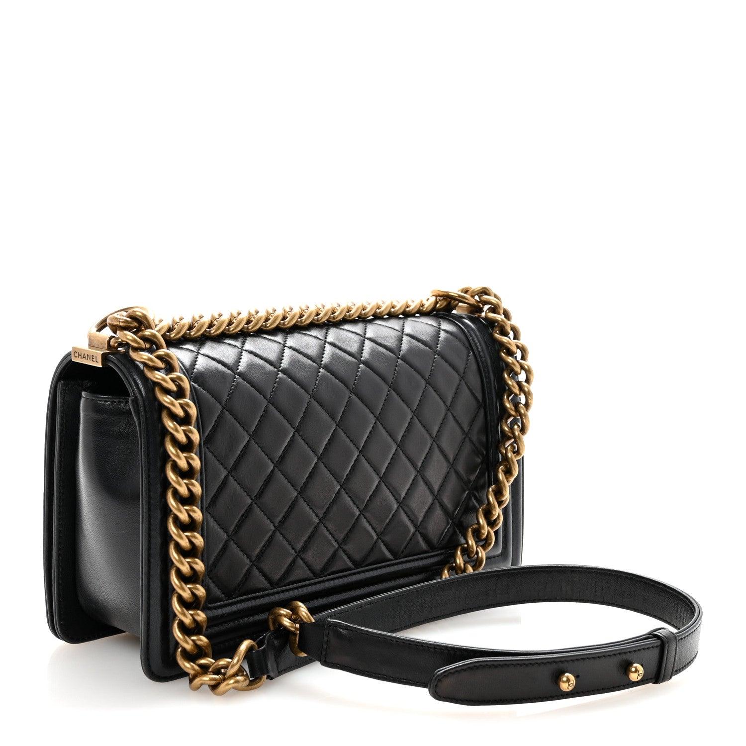 Chanel Lambskin Quilted Medium Boy Flap Black