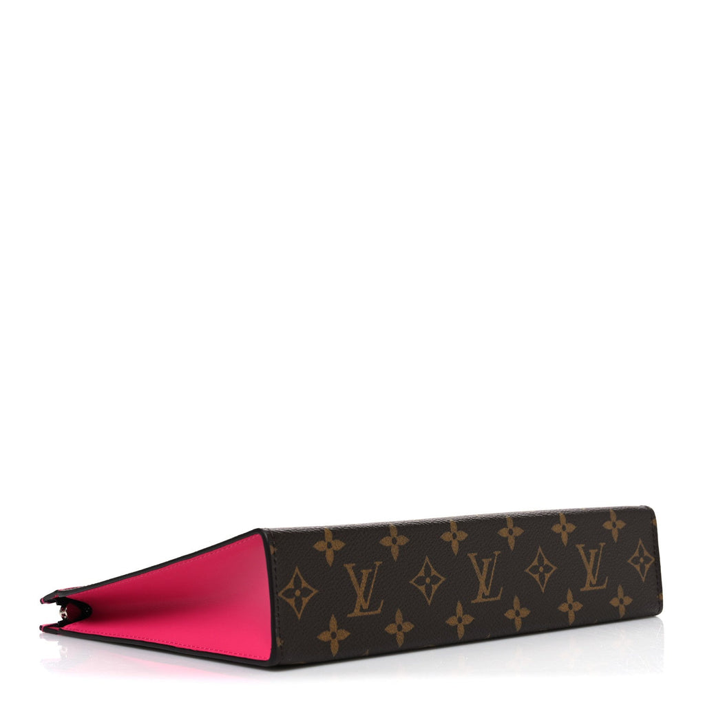 Louis Vuitton Monogram Macassar Pochette Voyage MM  Fuchsia