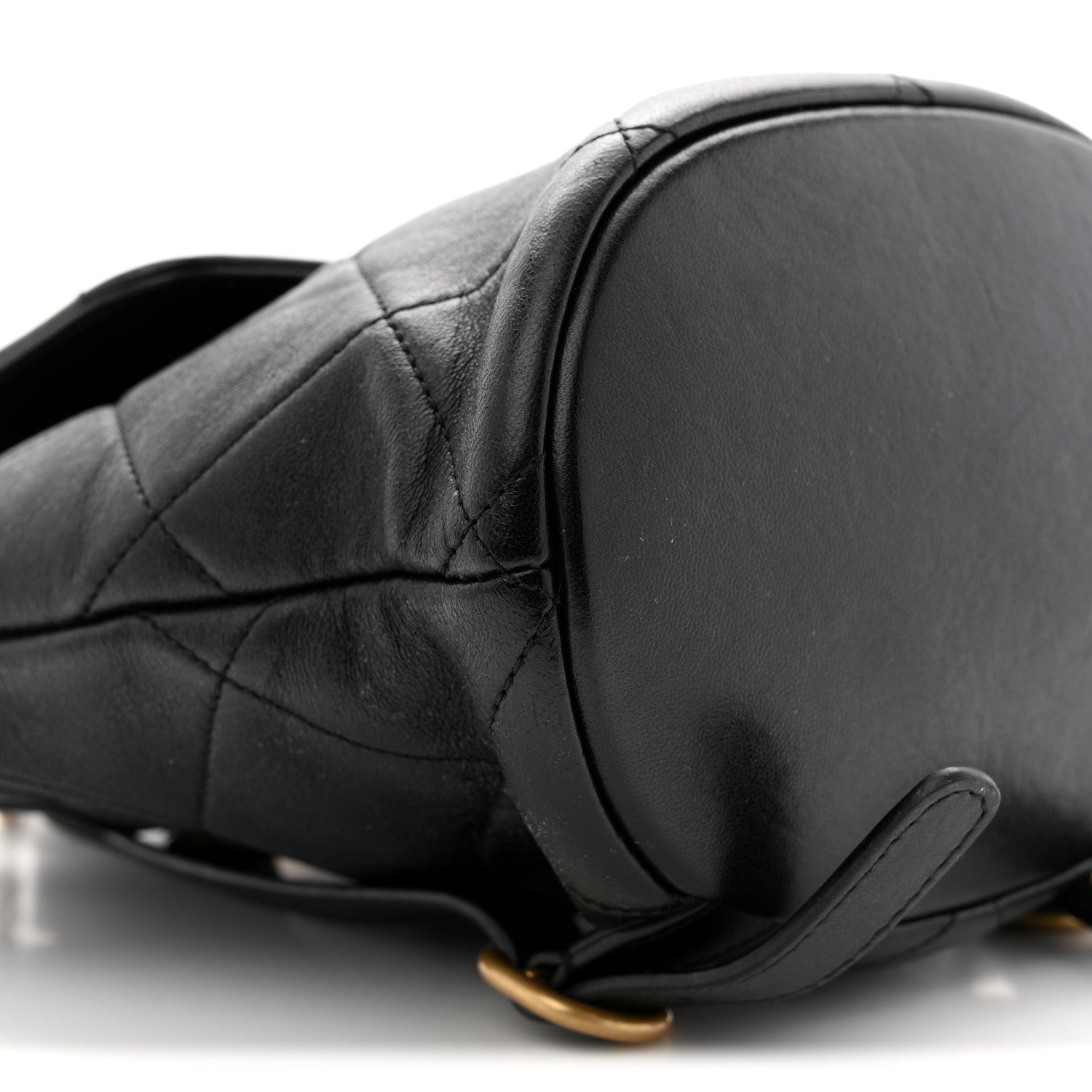 Chanel Lambskin Quilted Logo Mini Backpack Black