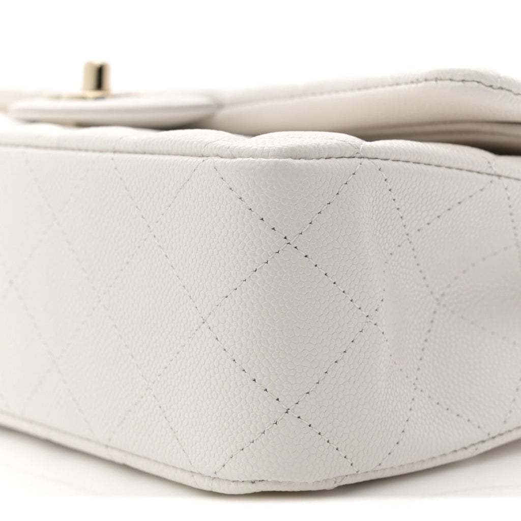 Chanel Caviar Quilted Medium Double Flap White