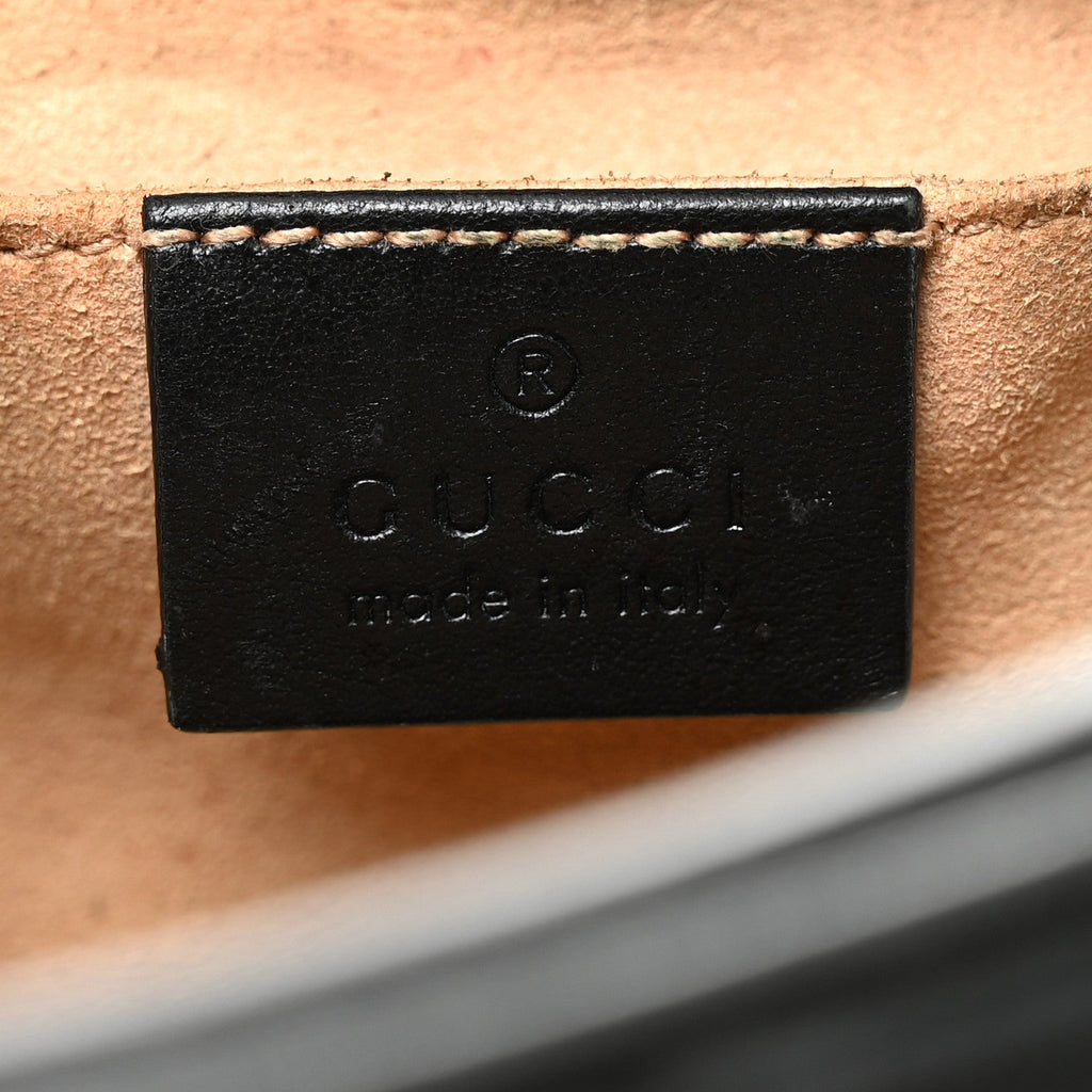 Gucci Calfskin Matelasse Mini GG Marmont Chain Shoulder Bag Black