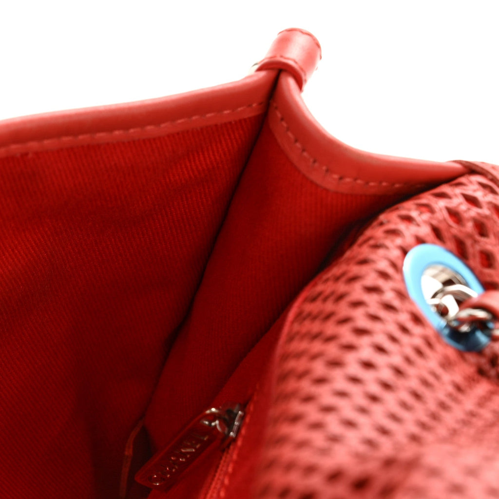 Chanel Perforated Calfskin Large Up In The Air Flap Red