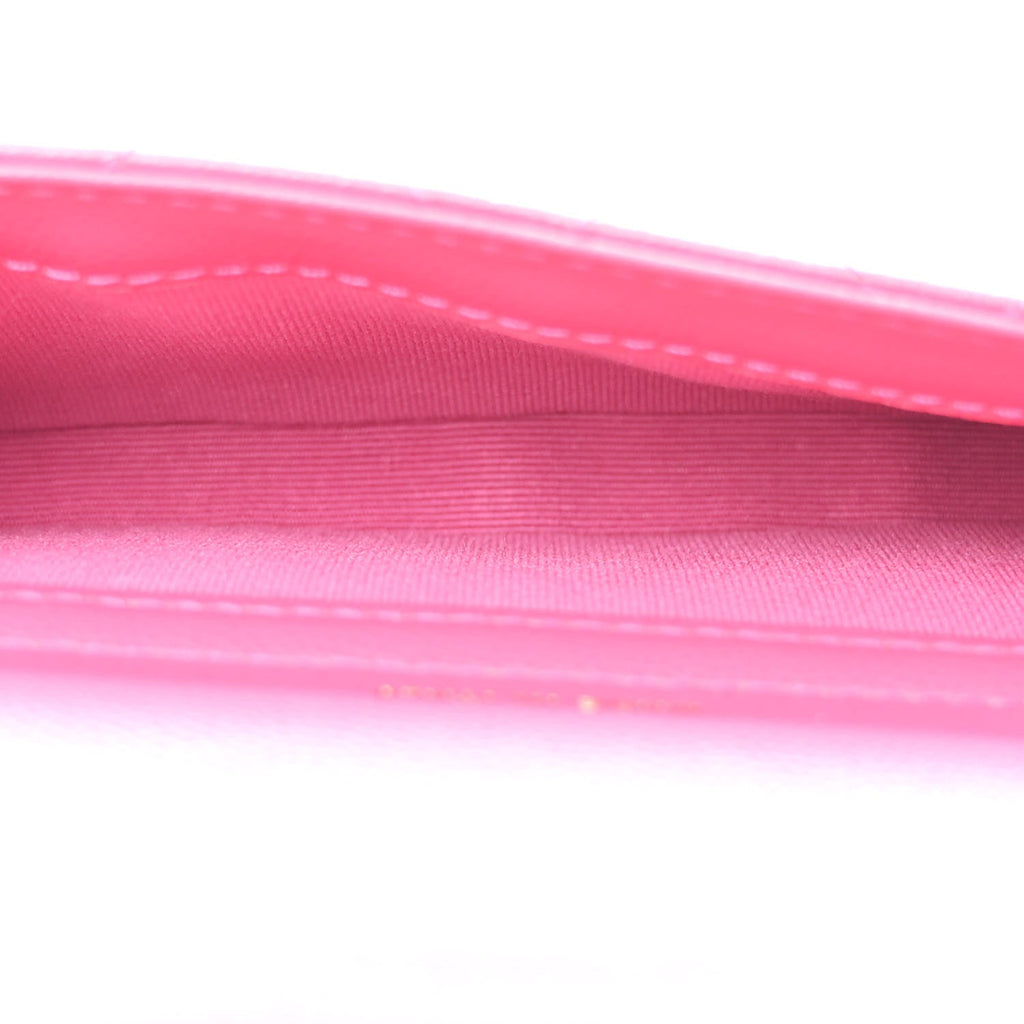 Chanel Caviar Quilted Flap Phone Holder With Chain Pink