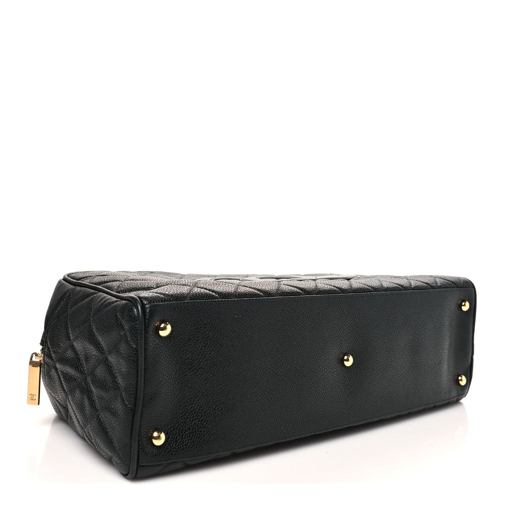 Chanel Caviar Quilted Large Bowler Black