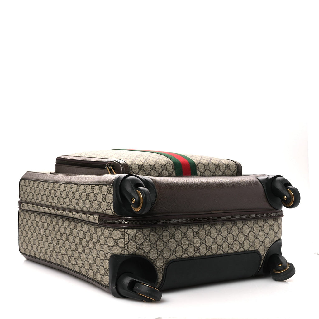 Gucci GG Supreme Monogram Web Medium Savoy Trolley Beige Ebony