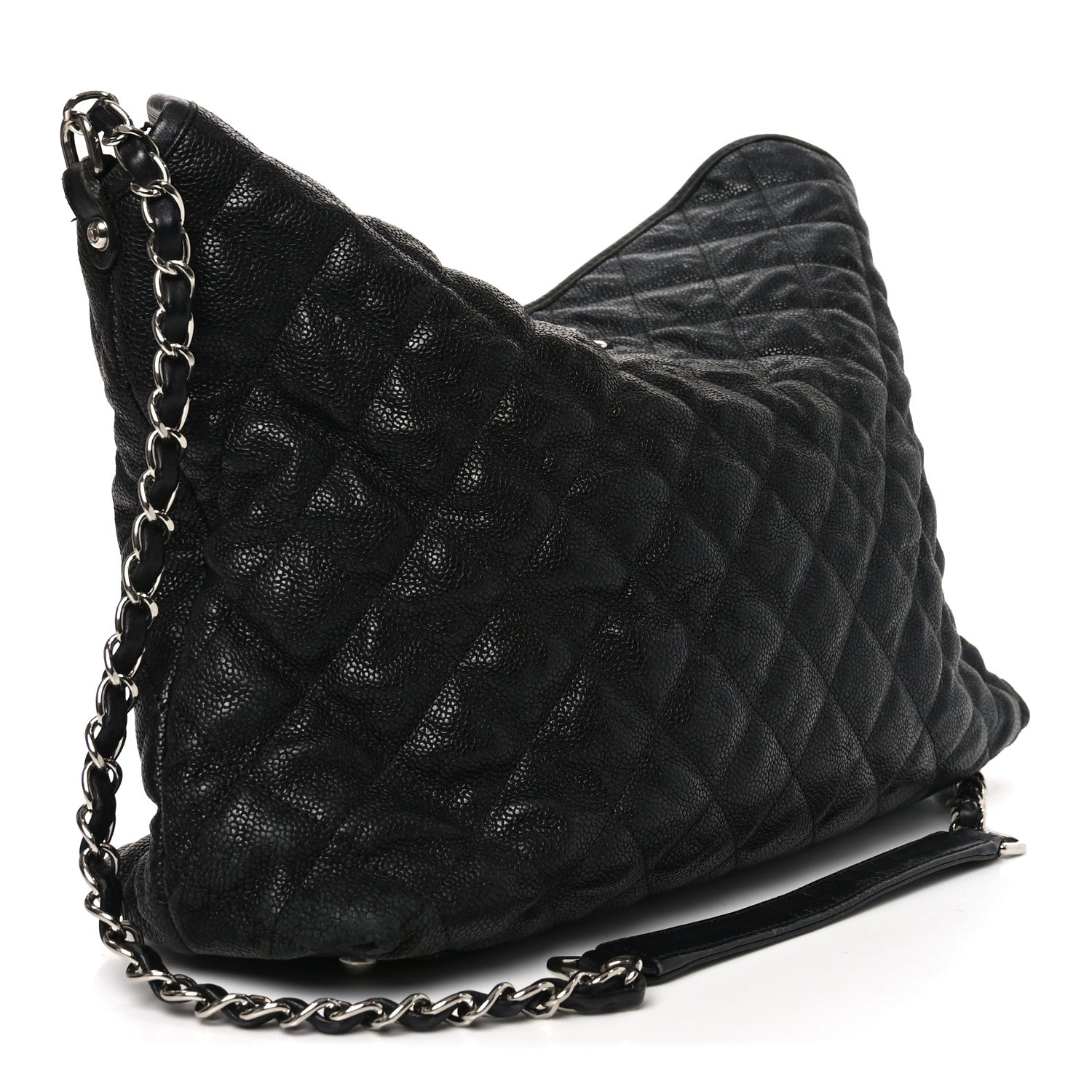 Chanel Caviar Quilted French Riviera Hobo Black