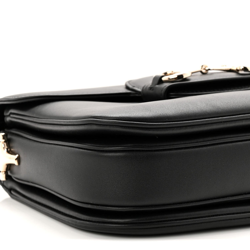 Gucci Ciny Lux Calfskin Horsebit 1955 Soft Small Shoulder Bag Black