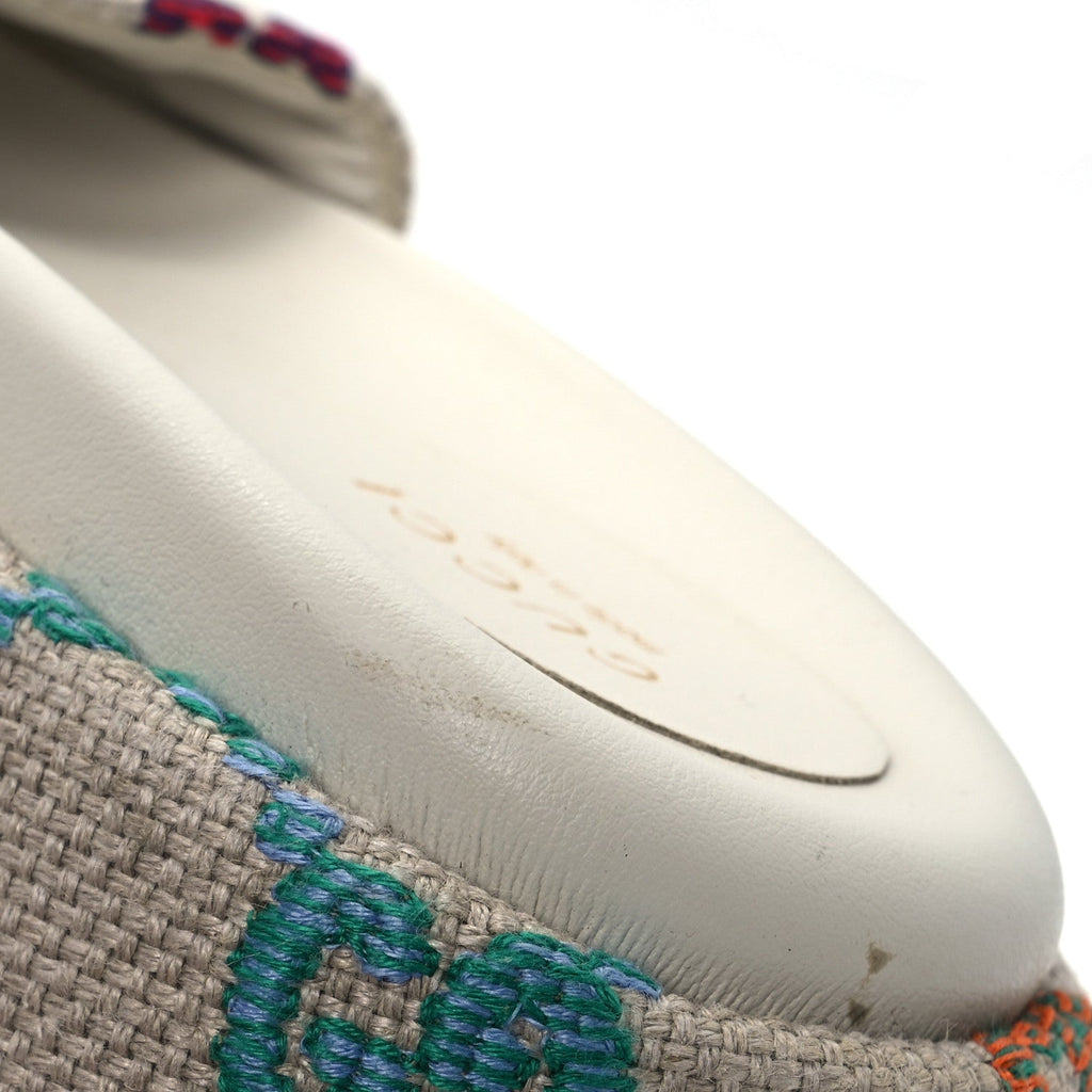 Gucci Linen Psychedelic Mini GG Monogram Angelina Platform 55mm Slide Sandals 36 Multicolor
