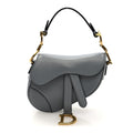 Christian Dior Grained Calfskin Mini Saddle Bag Sky Blue