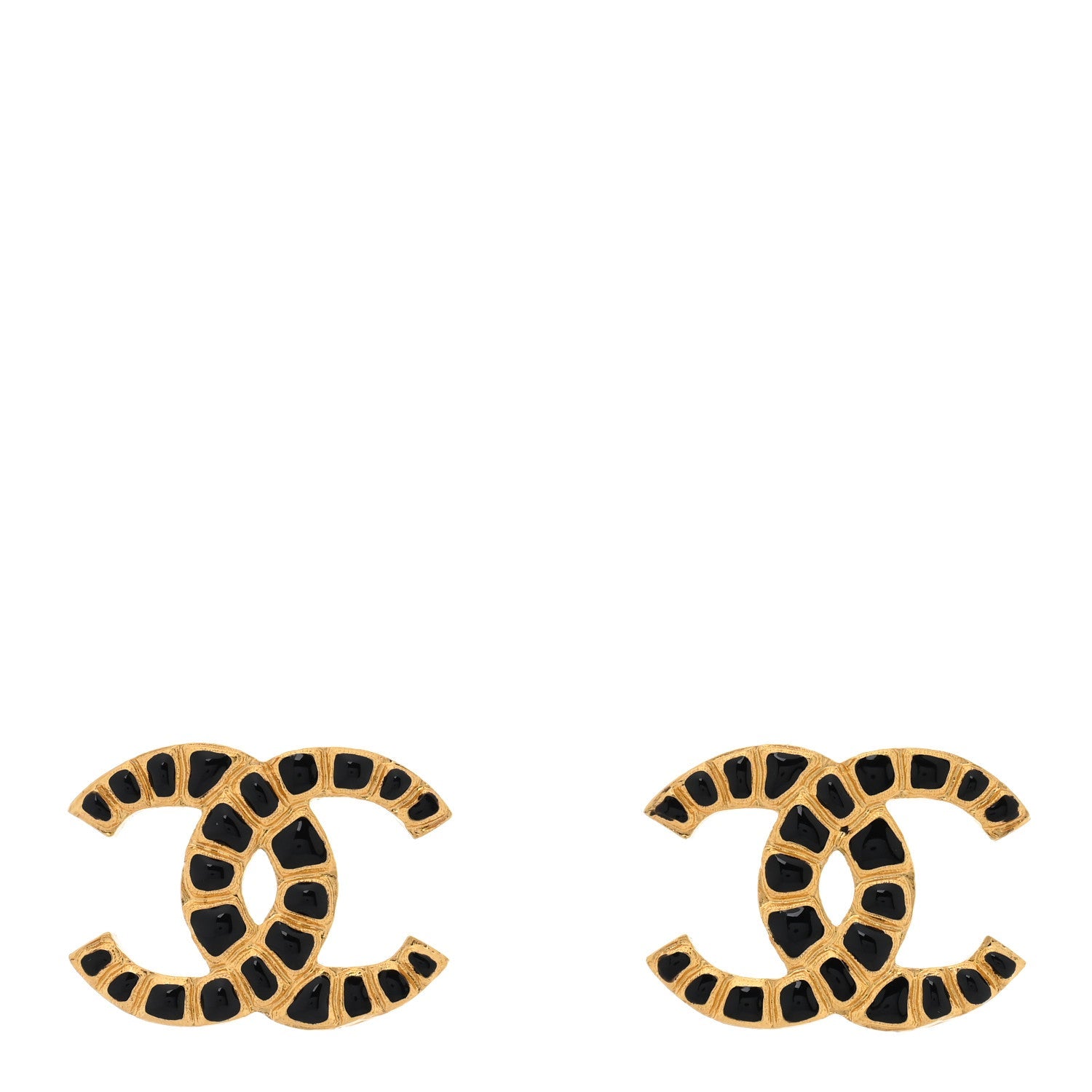 Resin Along The Nile CC Earrings Gold Black