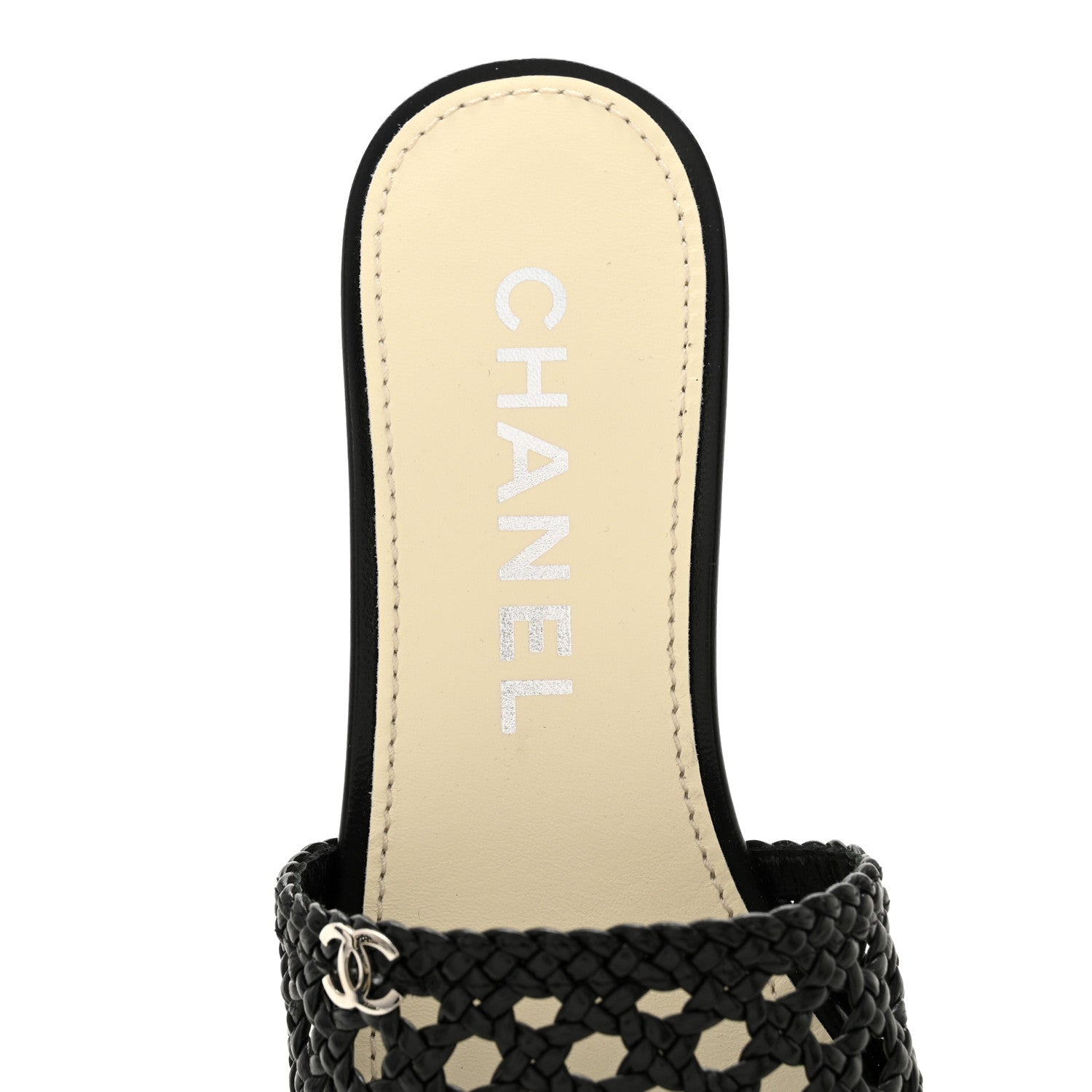 Goatskin Braided Mules 35 Black