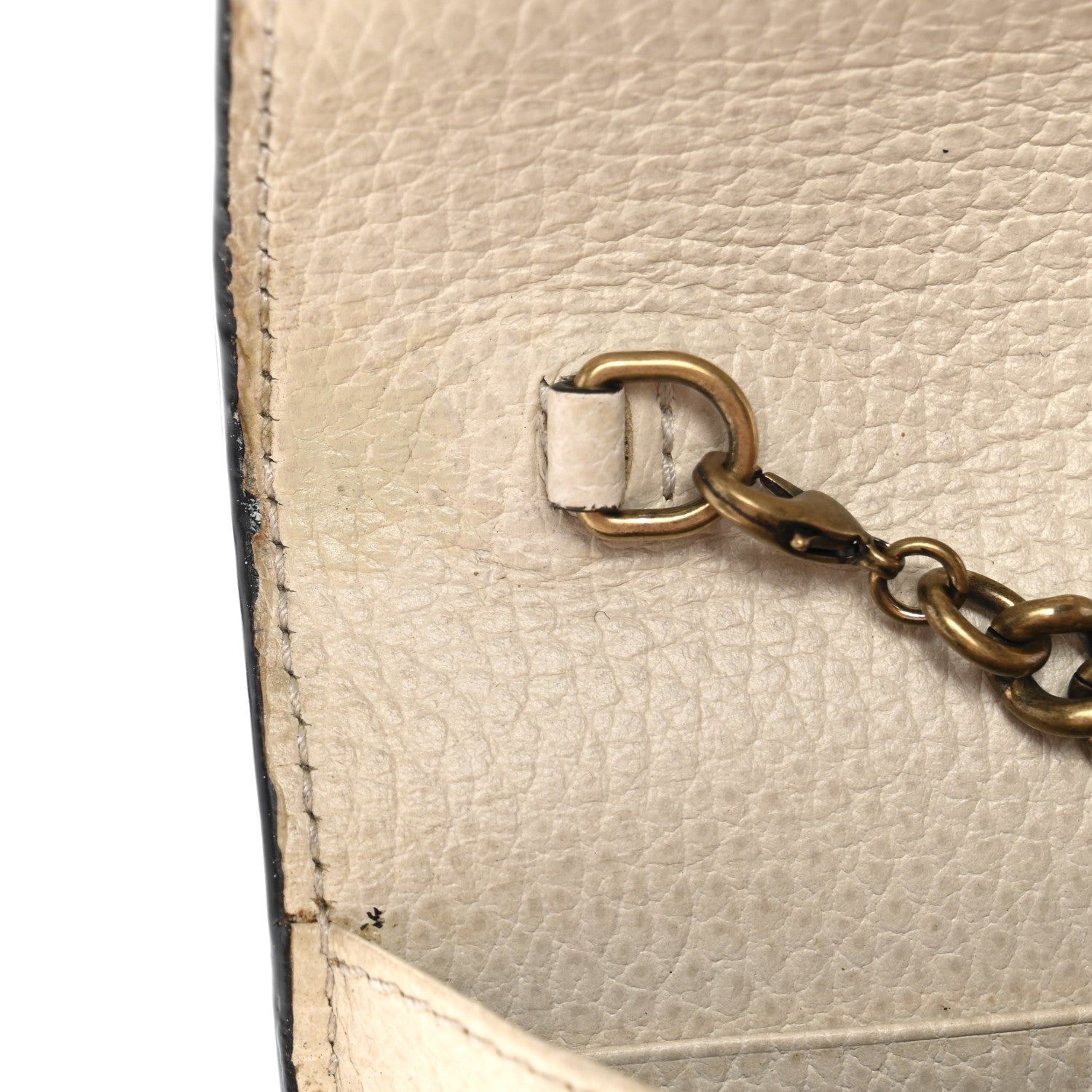Gucci Calfskin Garden Dionysus Chain Wallet Off White