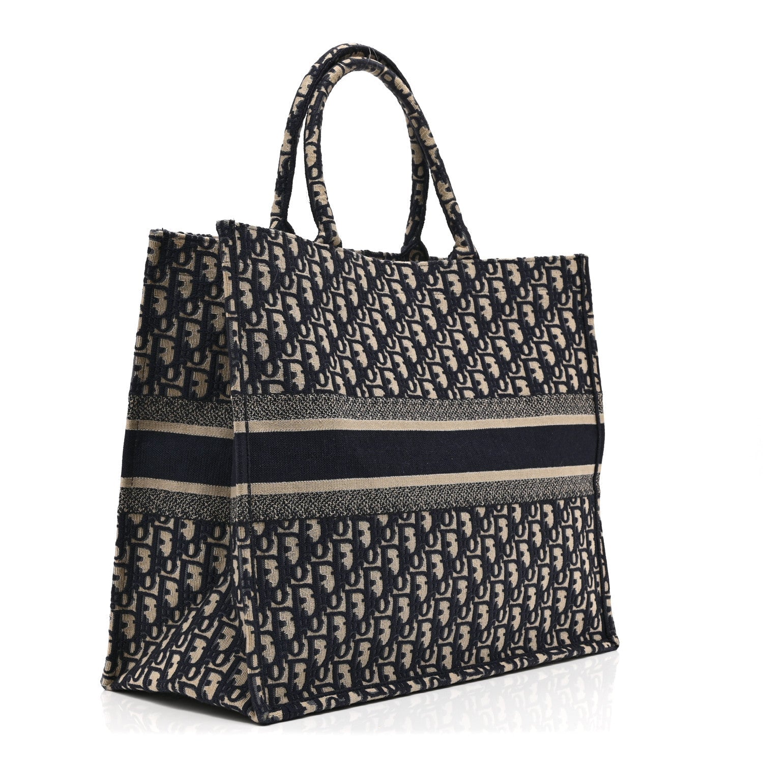 Christian Dior Oblique Large Book Tote Blue Multicolor