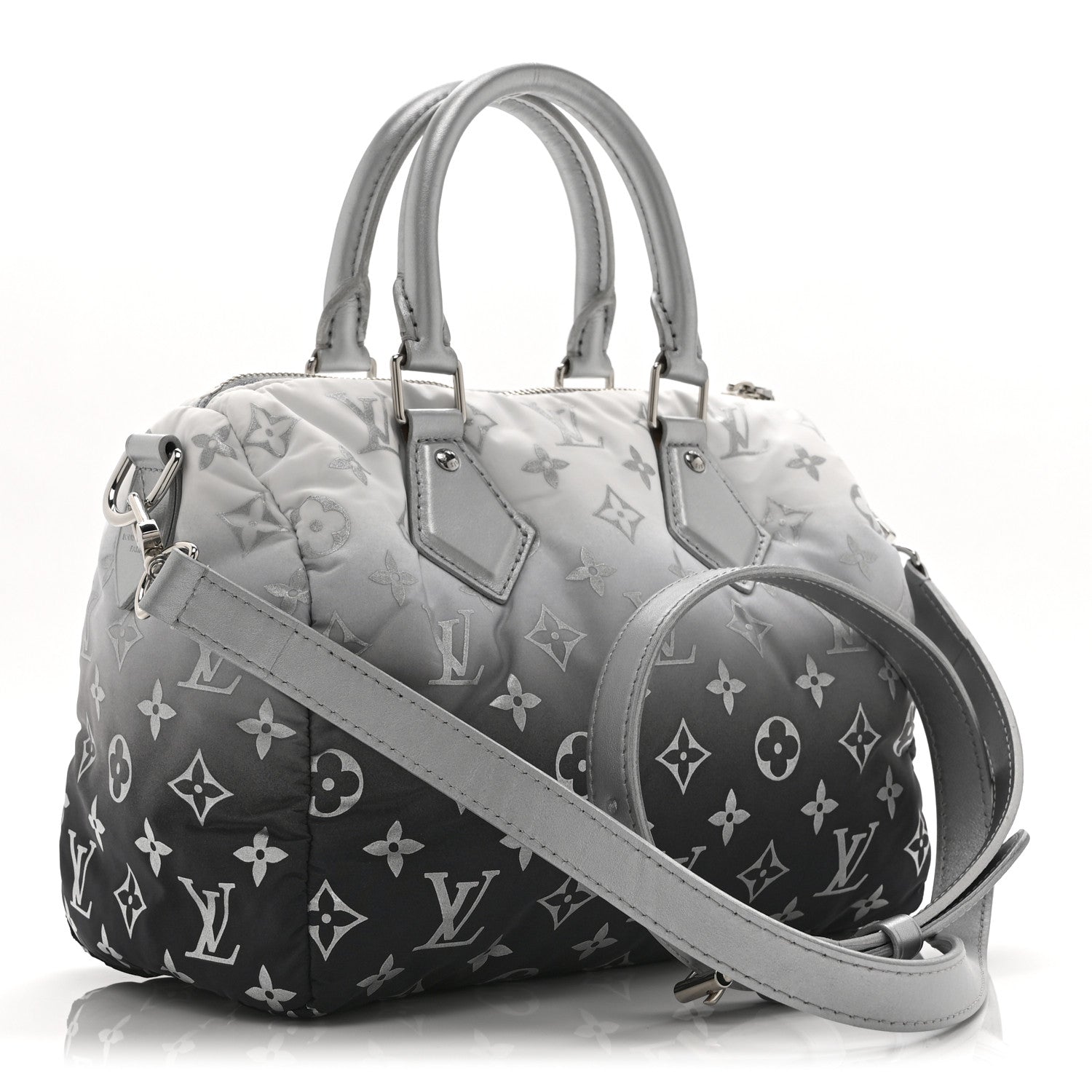 Louis Vuitton Nylon Monogram Gradient LV Snow Speedy Bandouliere 25 Frost