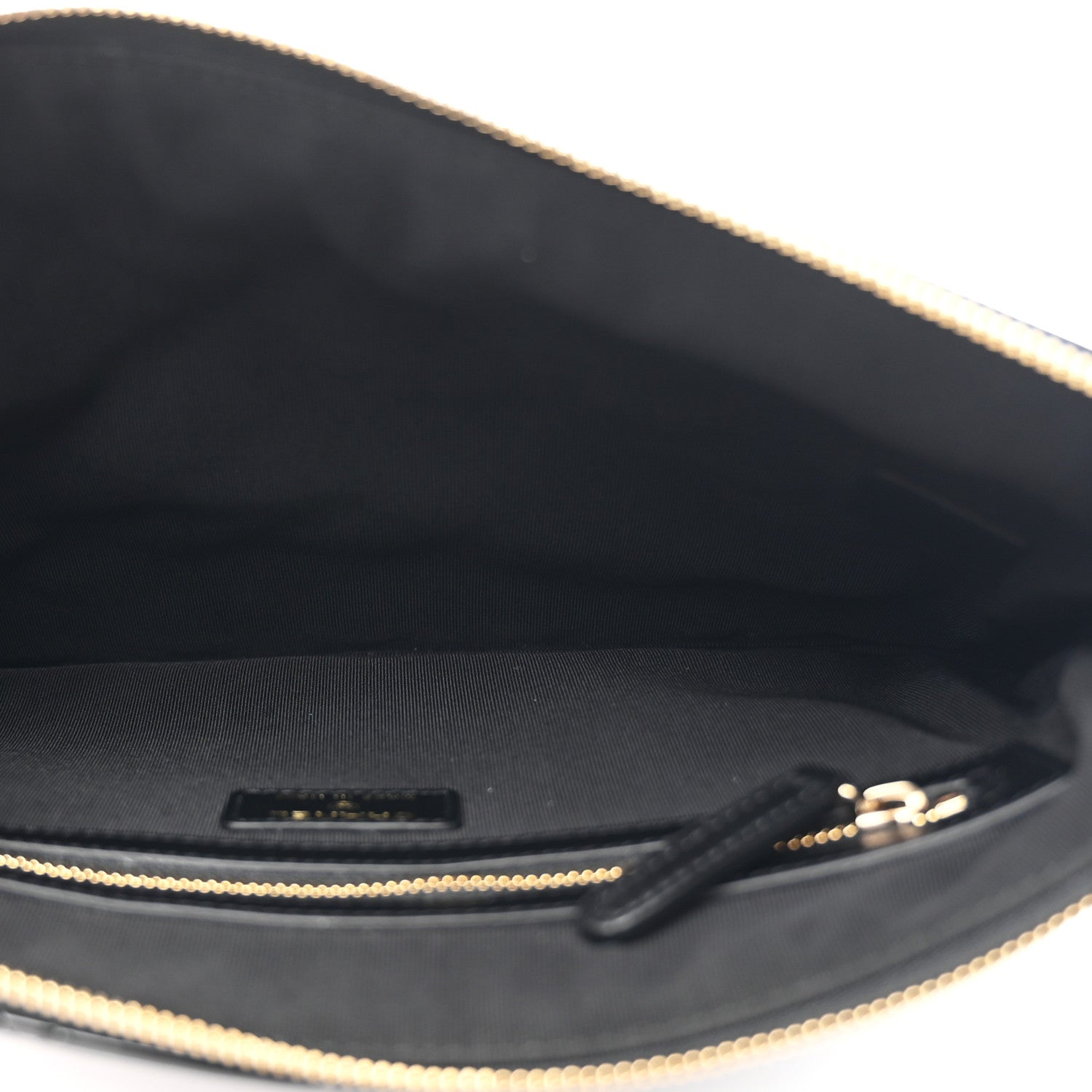 Patent Calfskin Quilted Medium Cosmetic Case Black