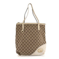 Gucci Monogram Medium New Britt Hobo Tote Off White