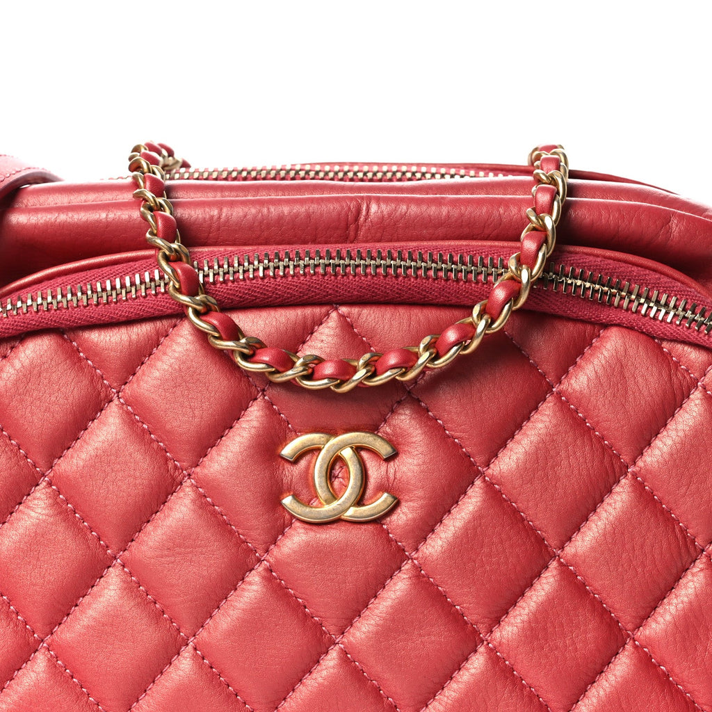 Chanel Calfskin Quilted Day Trips Camera Case Pink