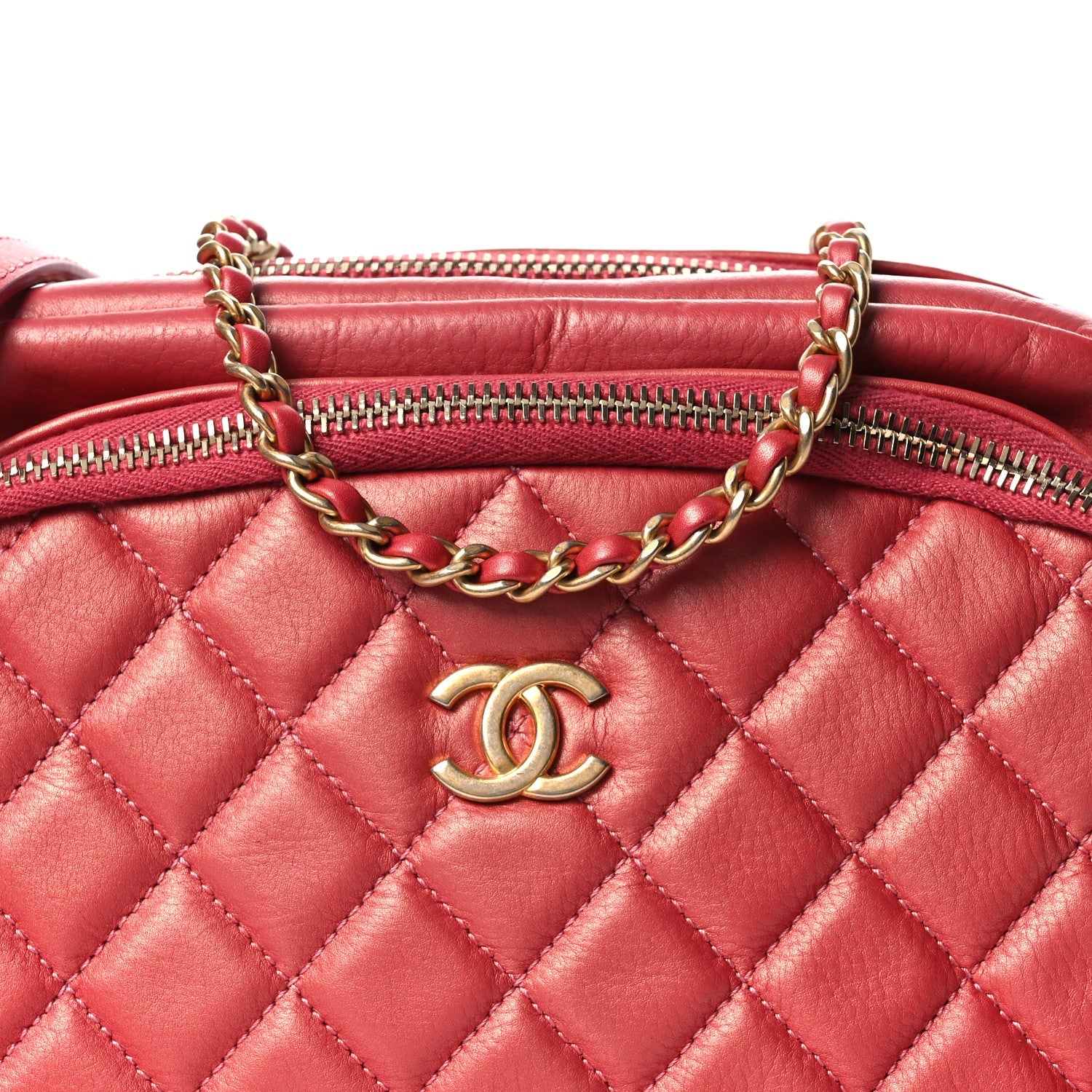 Chanel Calfskin Quilted Day Trips Camera Case Pink