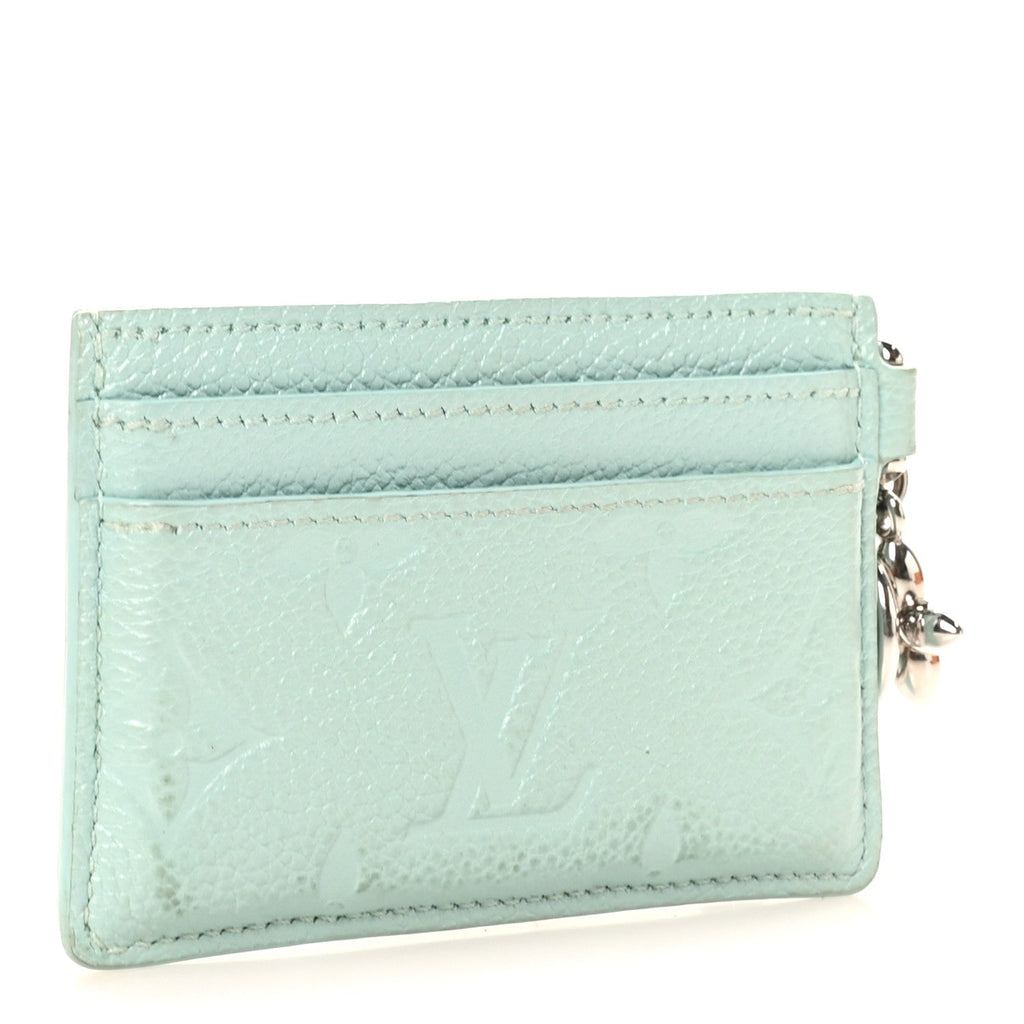 Louis Vuitton Empreinte Monogram LV Charms Card Holder Pearly Lagoon Turquoise