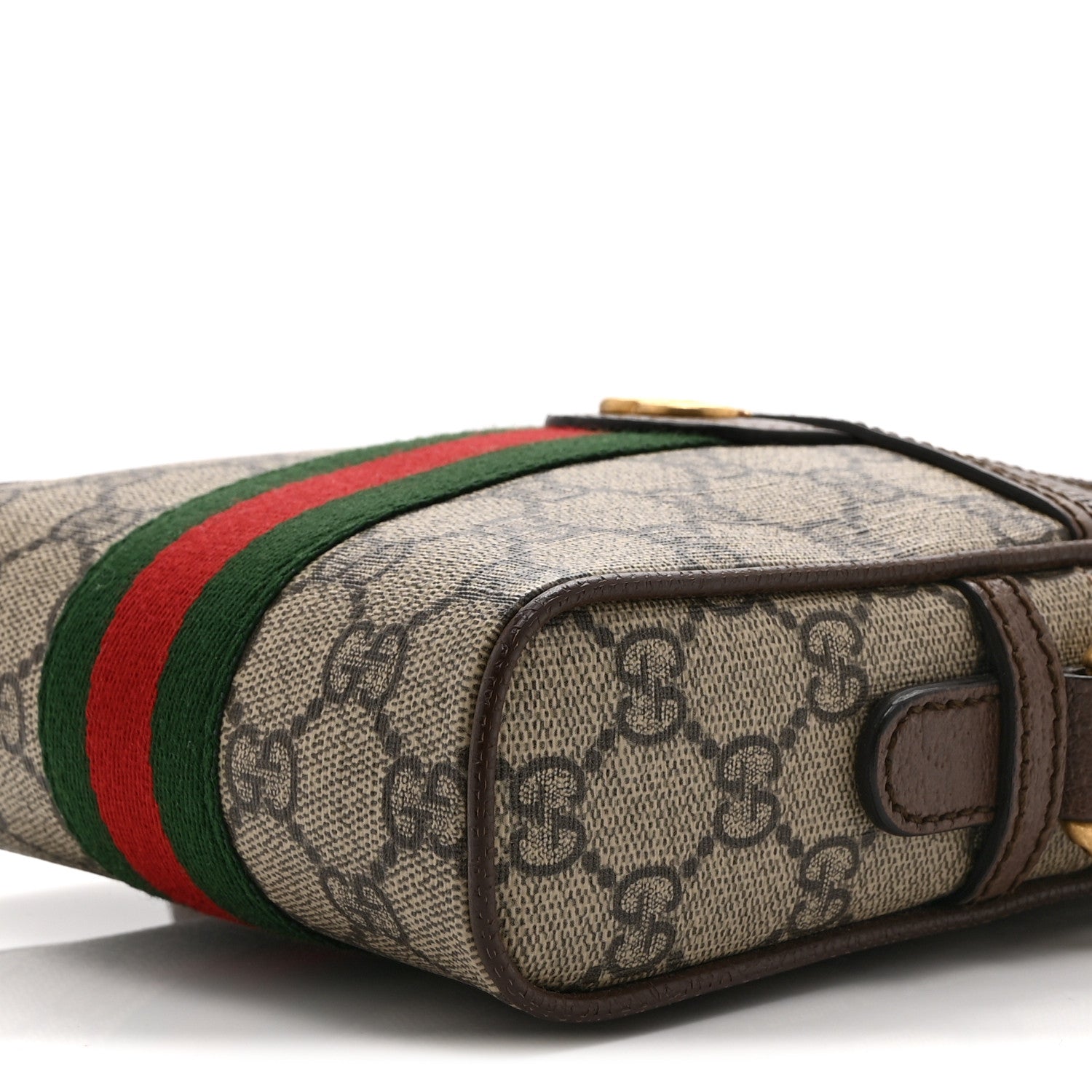 Gucci GG Supreme Monogram Web Mini Ophidia Messenger Brown