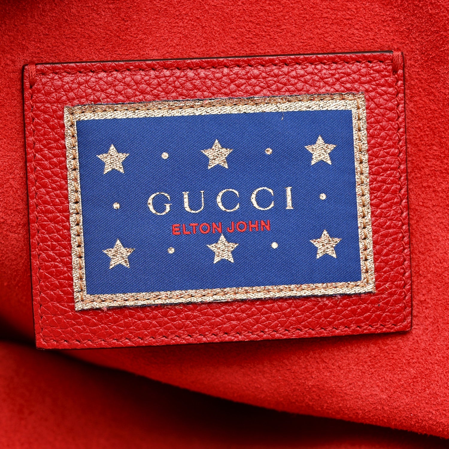 Gucci Calfskin Large Elton John Levon-Goodbye Tote Red