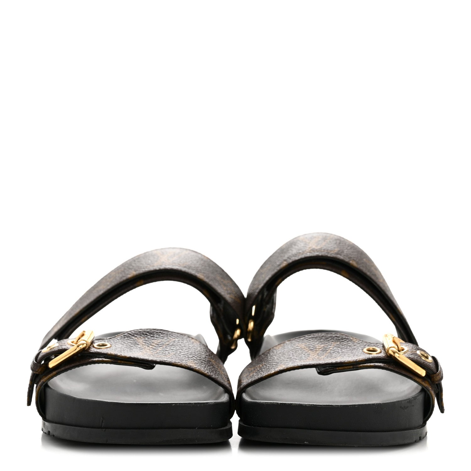 Louis Vuitton Monogram Bom Dia Mule Sandals 39 Black