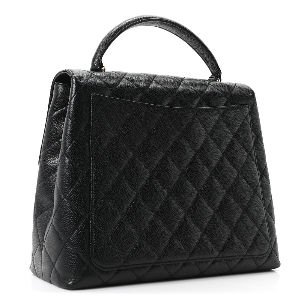 Chanel Caviar Quilted Jumbo Kelly Flap Black