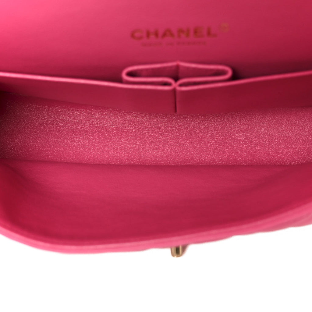 Chanel Lambskin Quilted Medium Double Flap Pink