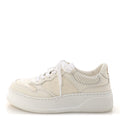 Gucci Calfskin GG Tennis Embossed Perforated Womens Platform 55mm Sneakers 37 Great White