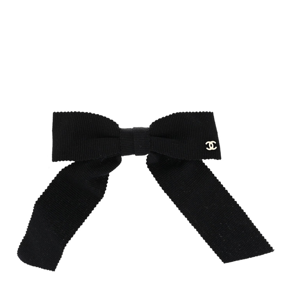 Grosgrain Bow CC Hair Clip Black