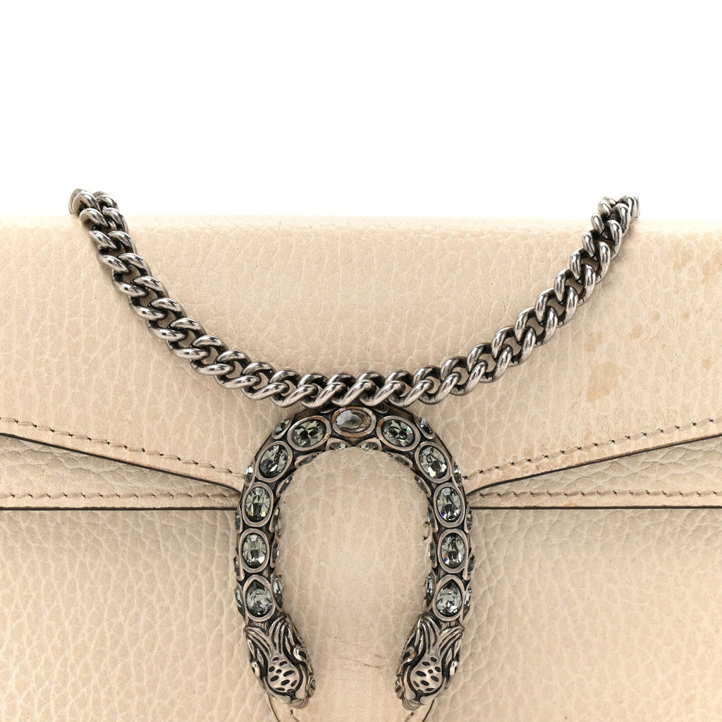 Gucci Dollar Calfskin Crystal Super Mini Dionysus Shoulder Bag Mystic White Black Diamond