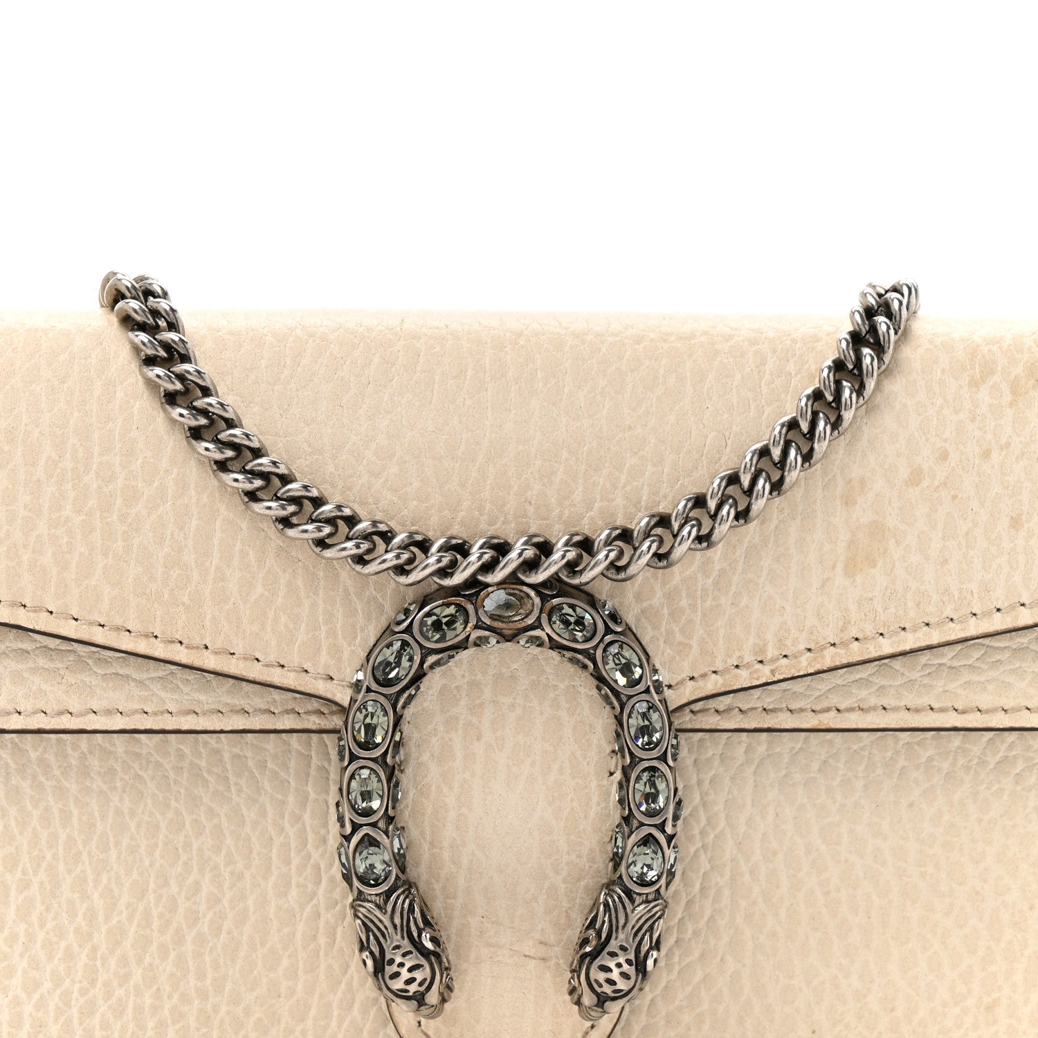 Gucci Dollar Calfskin Crystal Super Mini Dionysus Shoulder Bag Mystic White Black Diamond