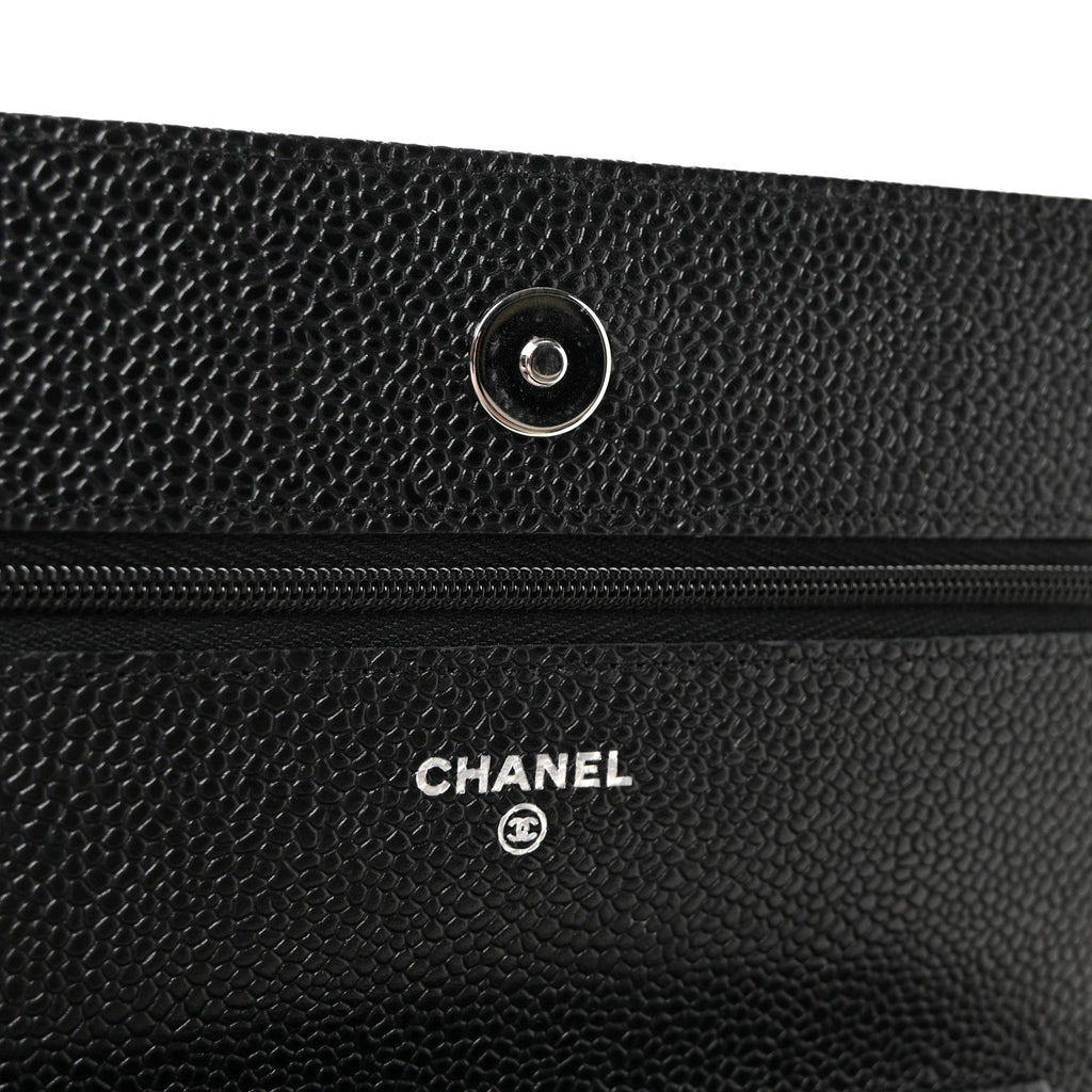 Chanel Caviar Quilted Wallet on Chain WOC Black