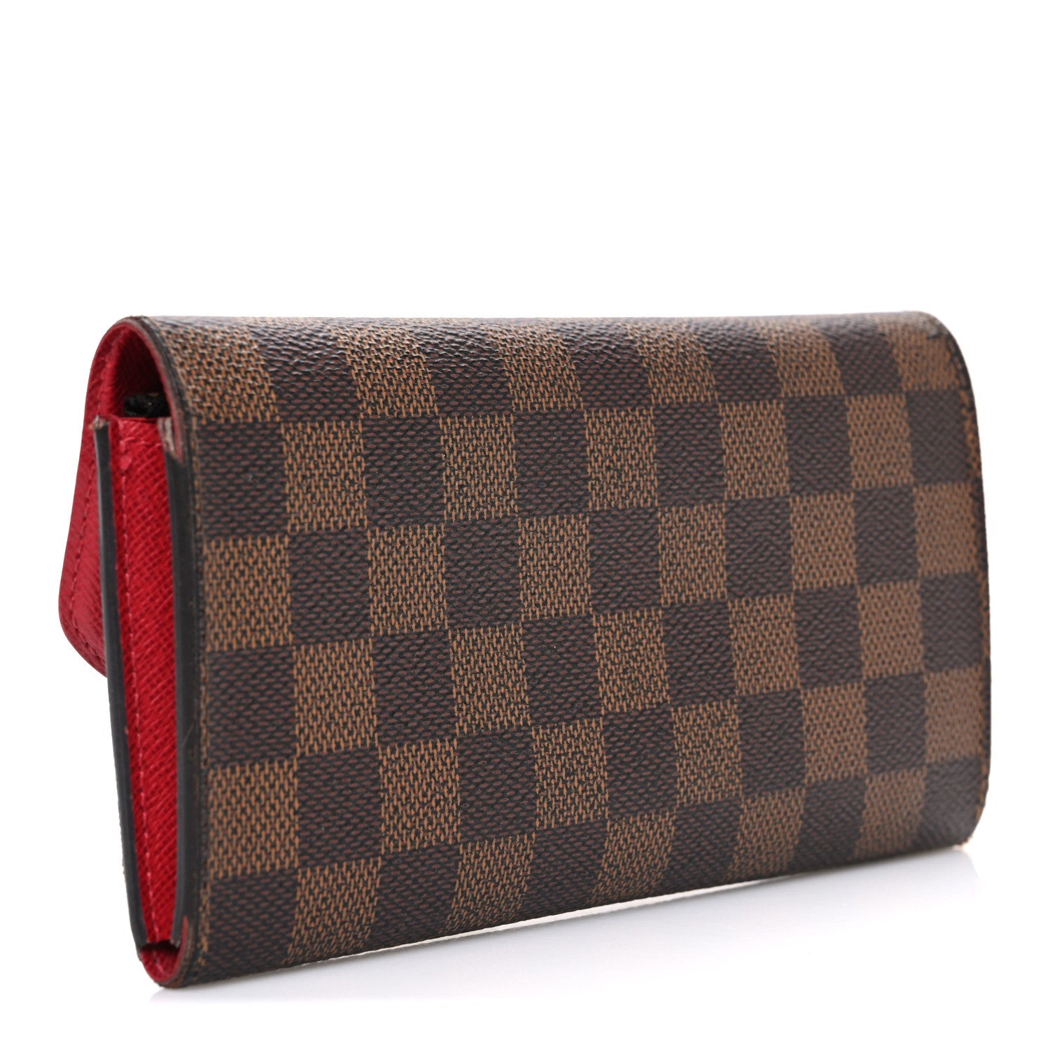 Louis Vuitton Damier Ebene Emilie Wallet Red