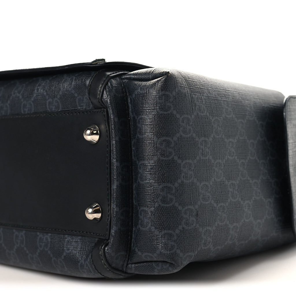 Gucci GG Supreme Monogram Web Messenger Diaper Bag Black Grey