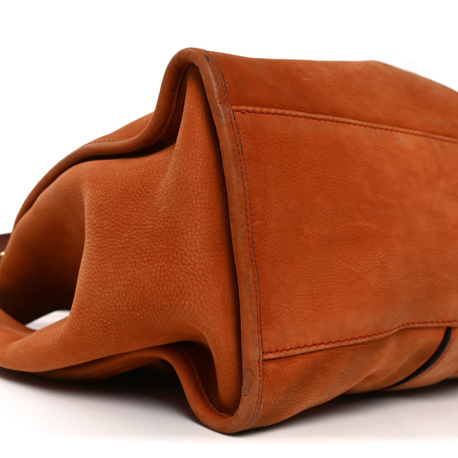 Gucci Nubuck Medium Soft Stirrup Shoulder Bag Orange