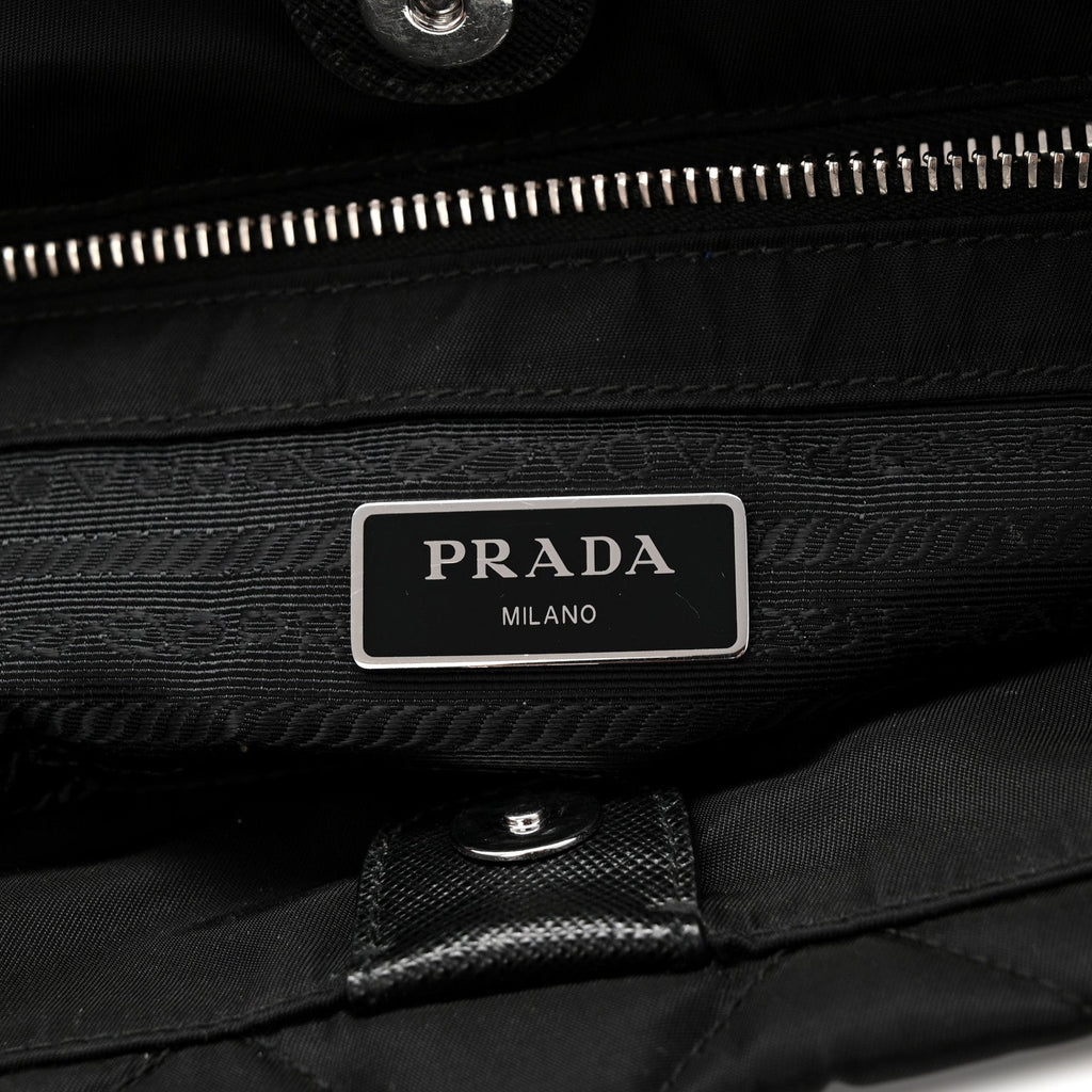 Prada Nylon Tessuto Impuntu Quilted Tote Black