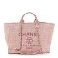 Chanel Lurex Boucle Deauville Medium Tote  Pink