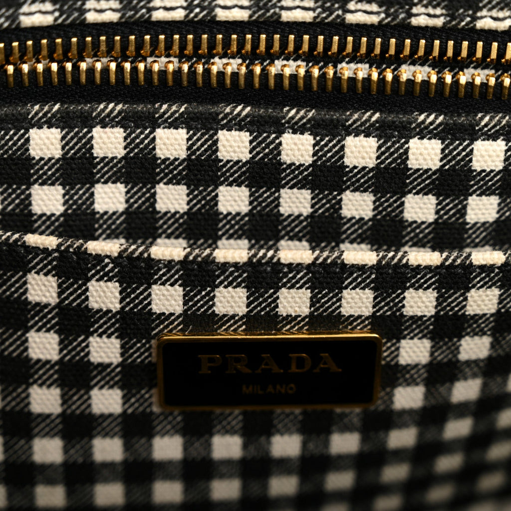 Prada Canapa Small Logo Tote Black Talco