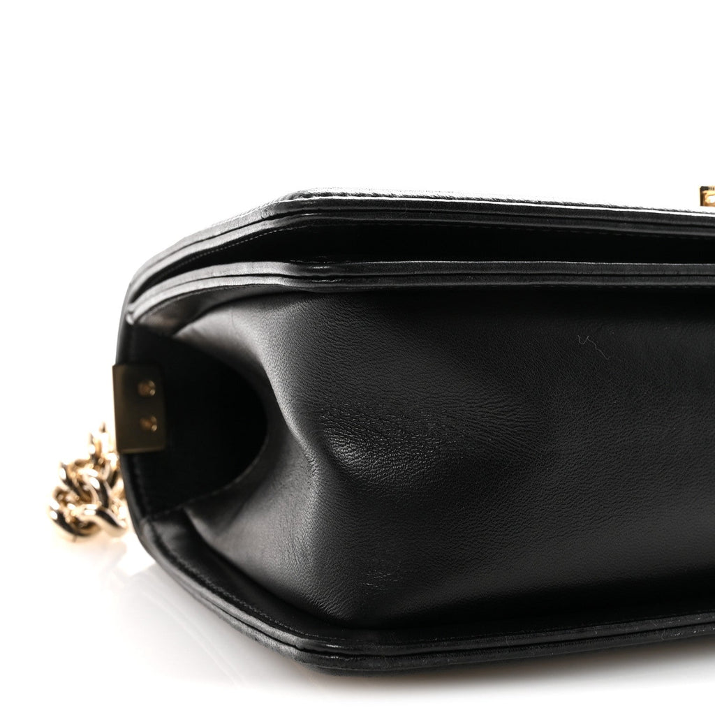 Chanel Lambskin Chain Quilted Medium Boy Flap Black