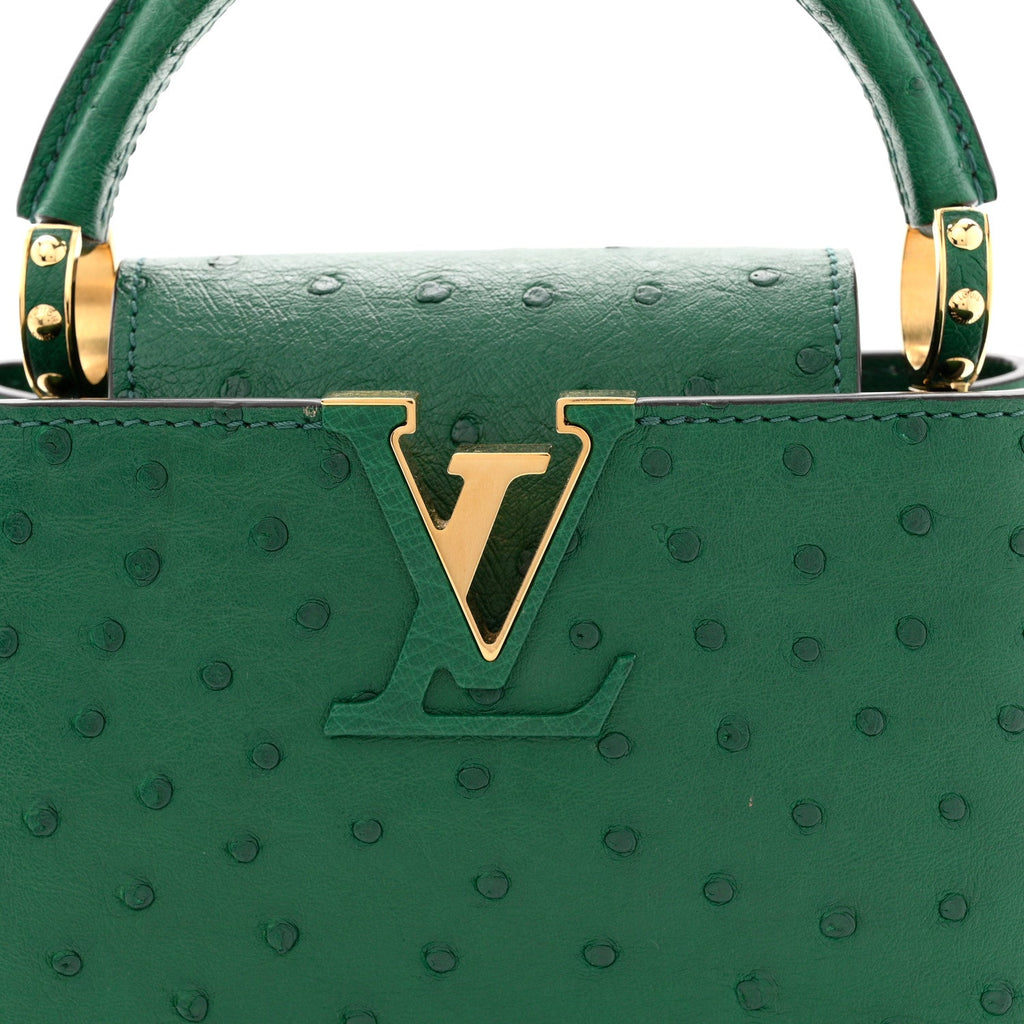 Louis Vuitton Ostrich Capucines Mini Mint