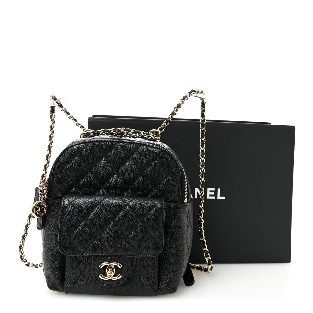 Chanel Caviar Quilted Small CC Day Backpack Black