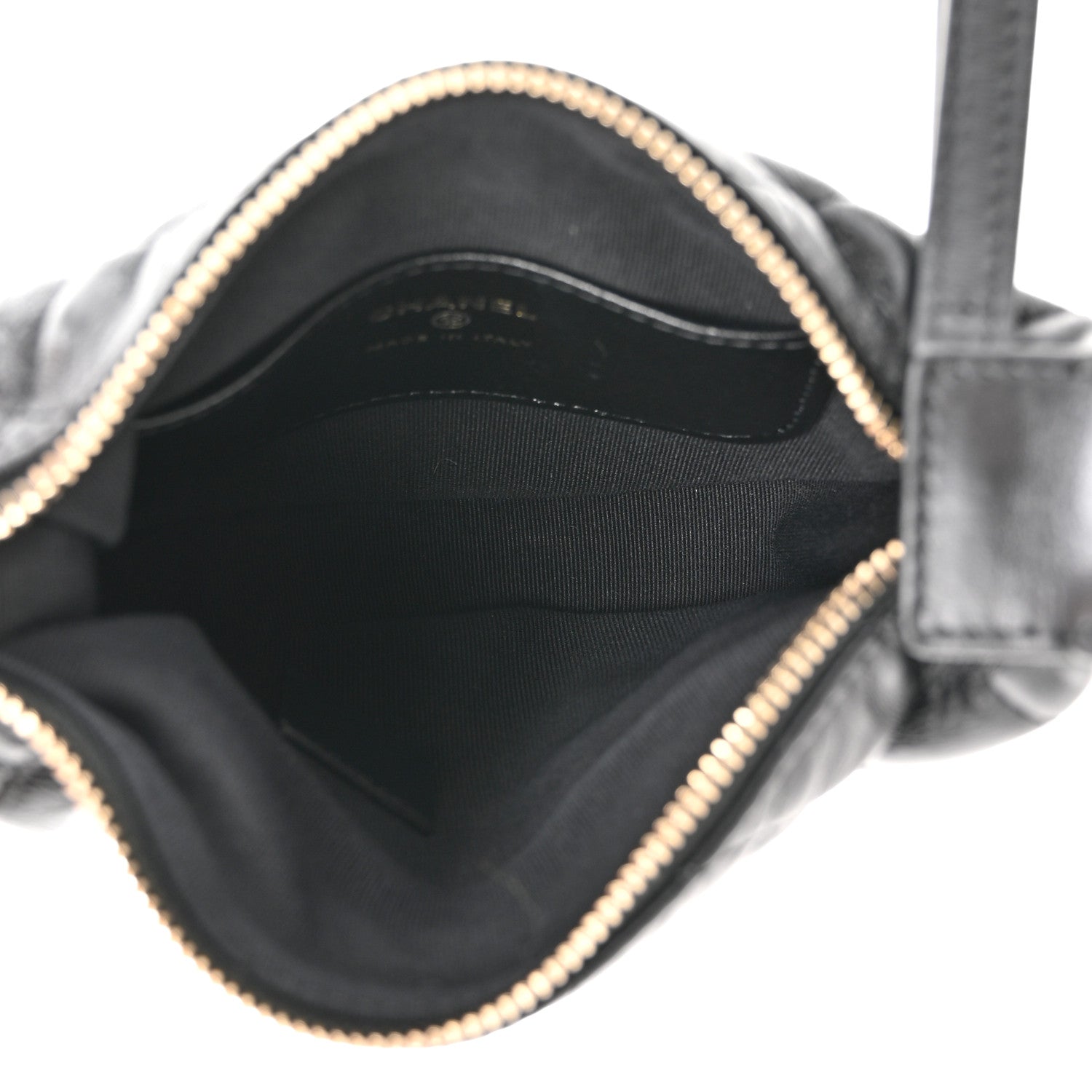 Chanel Lambskin Quilted Chain Around Pouch Black