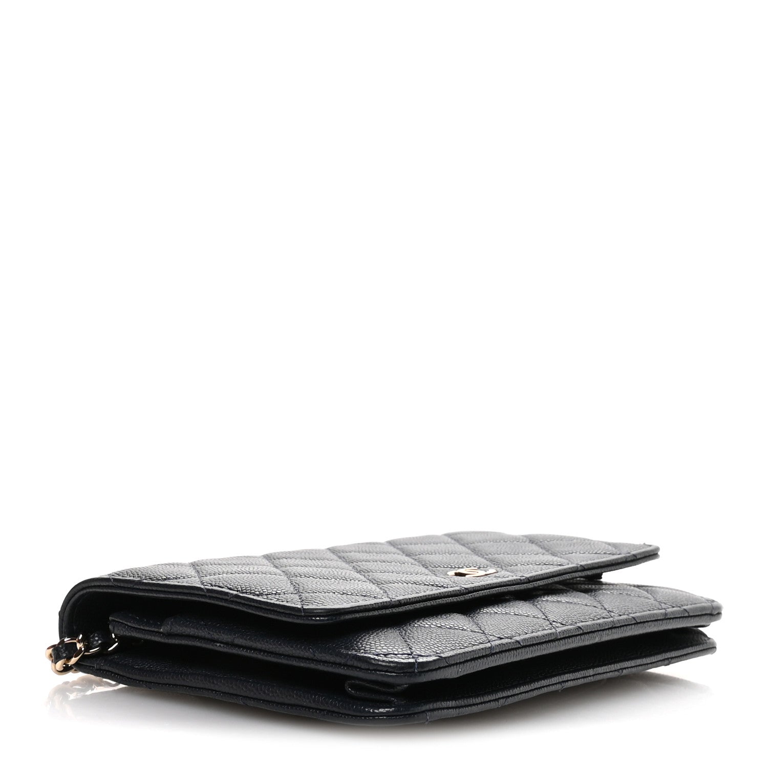 Chanel Caviar Quilted Wallet on Chain WOC Navy Blue