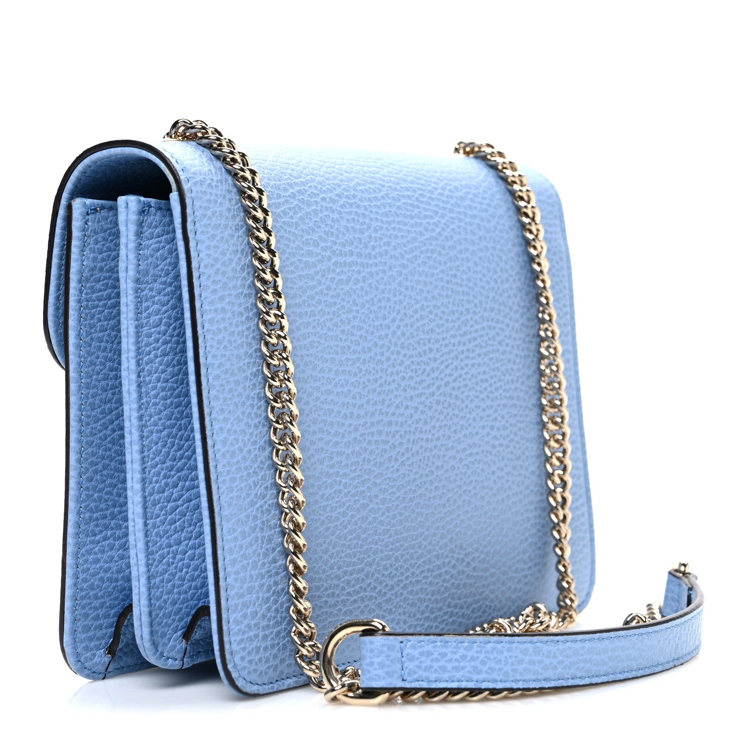 Gucci Dollar Calfskin Small Interlocking G Shoulder Bag Mineral Blue